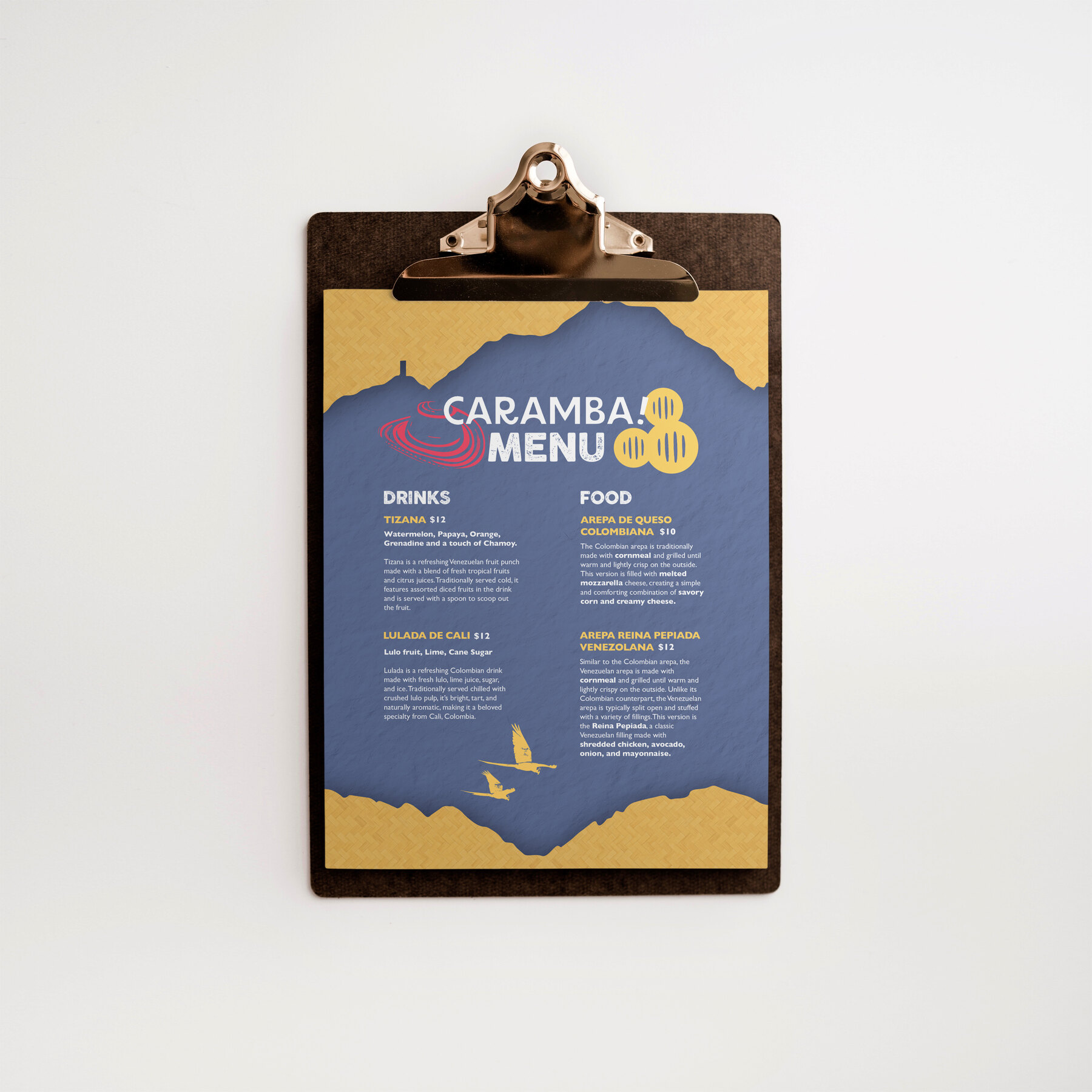 Menu mockup